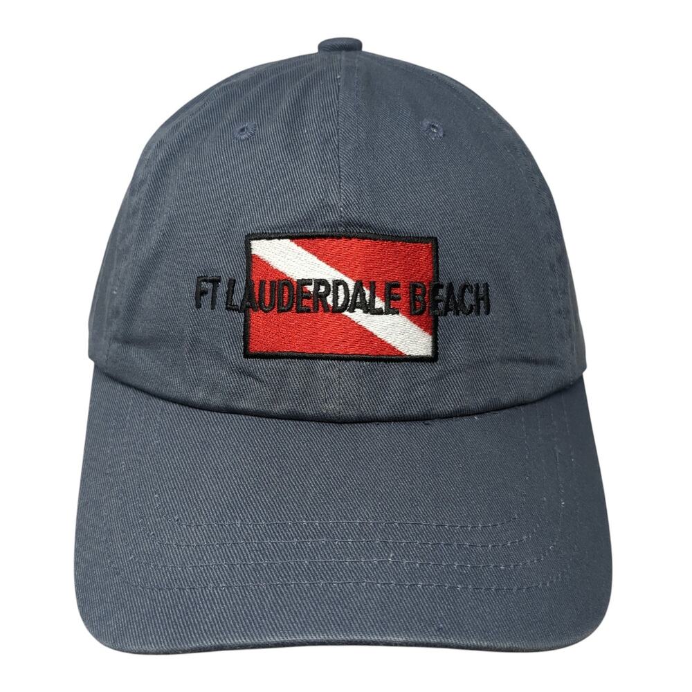 Fr Lauderdale Beach Slideback Baseball Cap Blue One Size Adjustable Embroidered